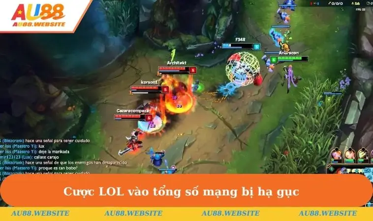 Cược LOL vào tổng số mạng bị hạ gục