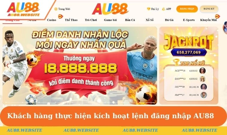 Đăng Nhập AU88 2 Khách hàng cần thực hiện kích hoạt lệnh đăng nhập AU88