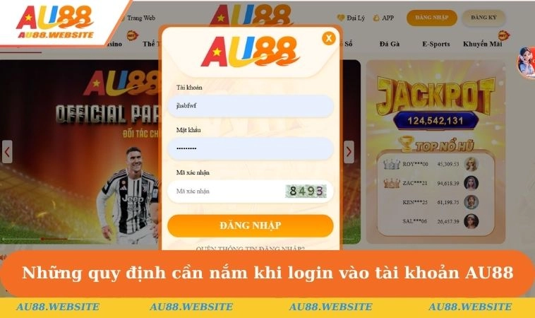 Đăng Nhập AU88 1 Những quy định cần nắm khi login vào tài khoản AU88
