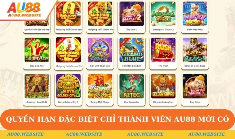 Quyền hạn đặc biệt chỉ thành viên AU88 mới có