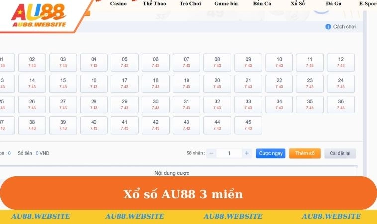 Xổ Số AU88 1 Hình thức lô đề 3 miền thịnh hành